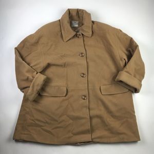 Linda Richards Womens Jacket Brown Wool USA 14